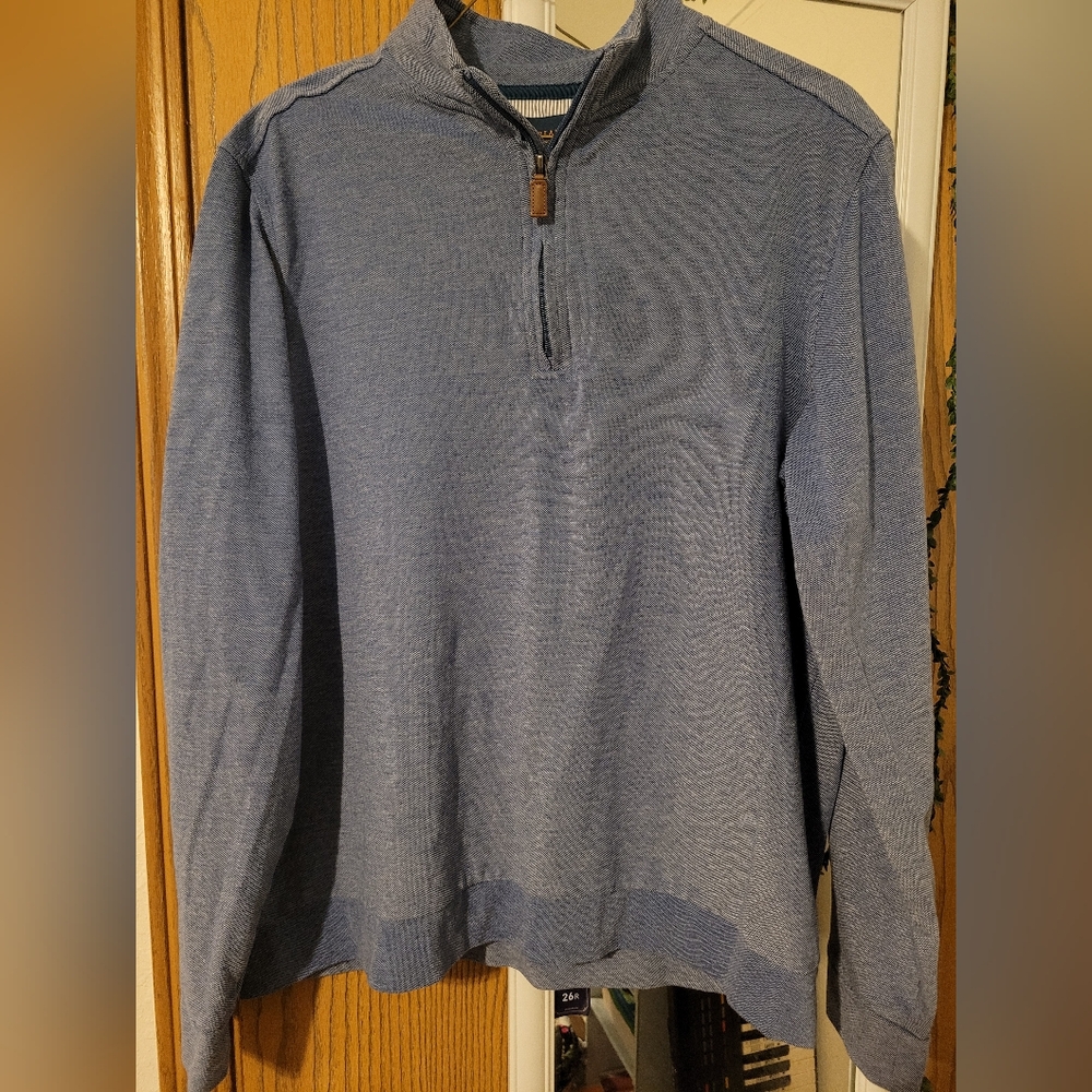 Fairlane Performance Piqué Men's Quarter Zip Pullover Size M Blue